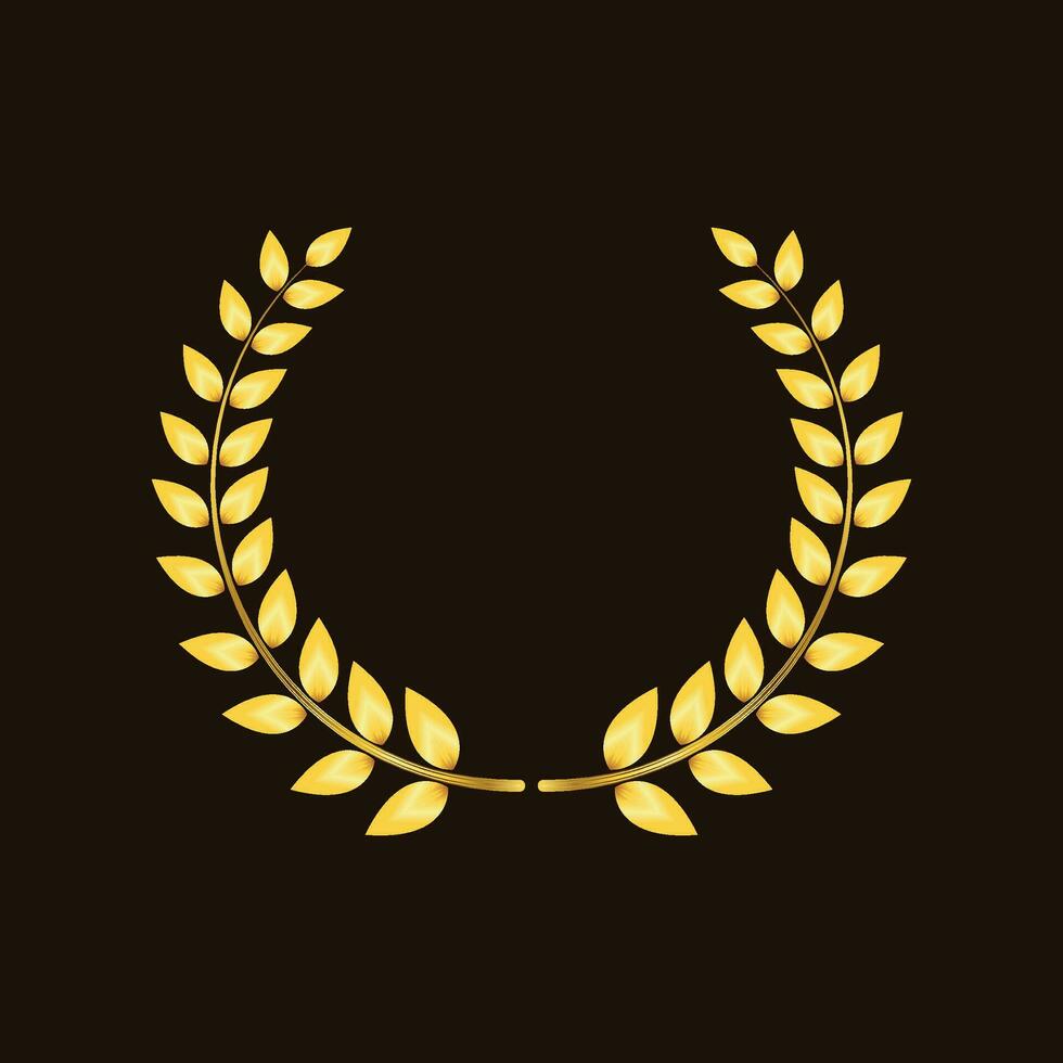 Vector golden leaves wreath background