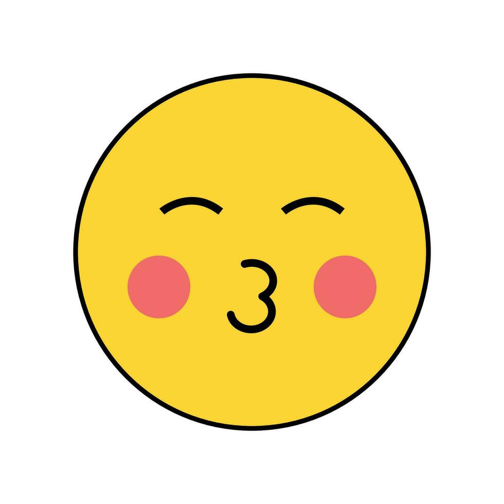 Vector flat emoticon reaction on white background