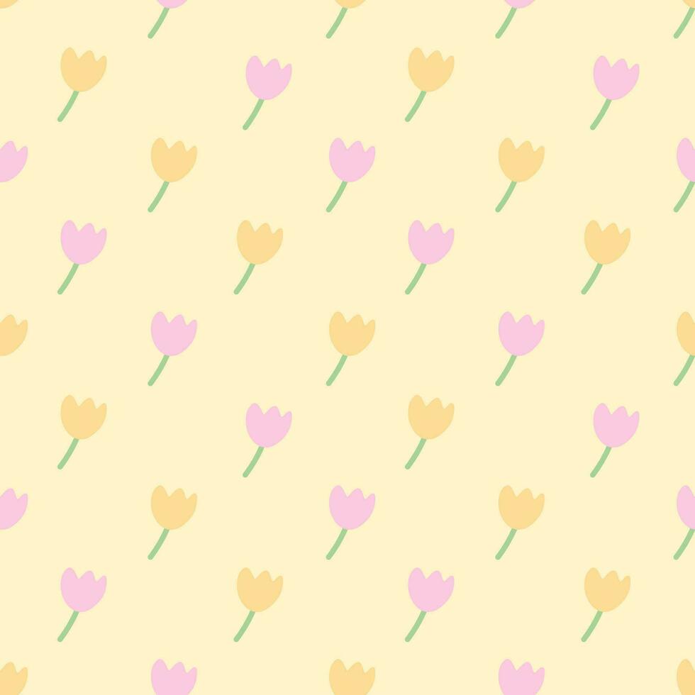 sin costura modelo de tulipán flores en linda en mínimo estilo antecedentes para diseño, fondo de pantalla, textil, papel envolver vector