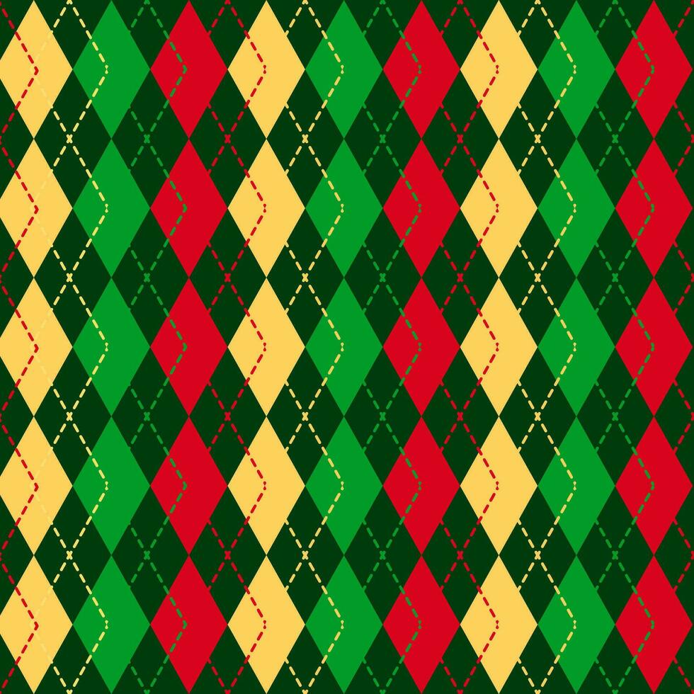 Abstract seamless pattern with diamond argyle shape Christmas modern background for design, print, paper wrap vector