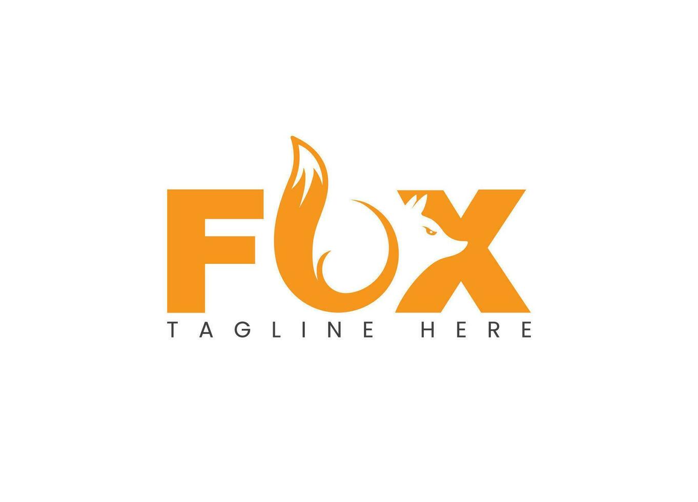 fox vector logo design free template