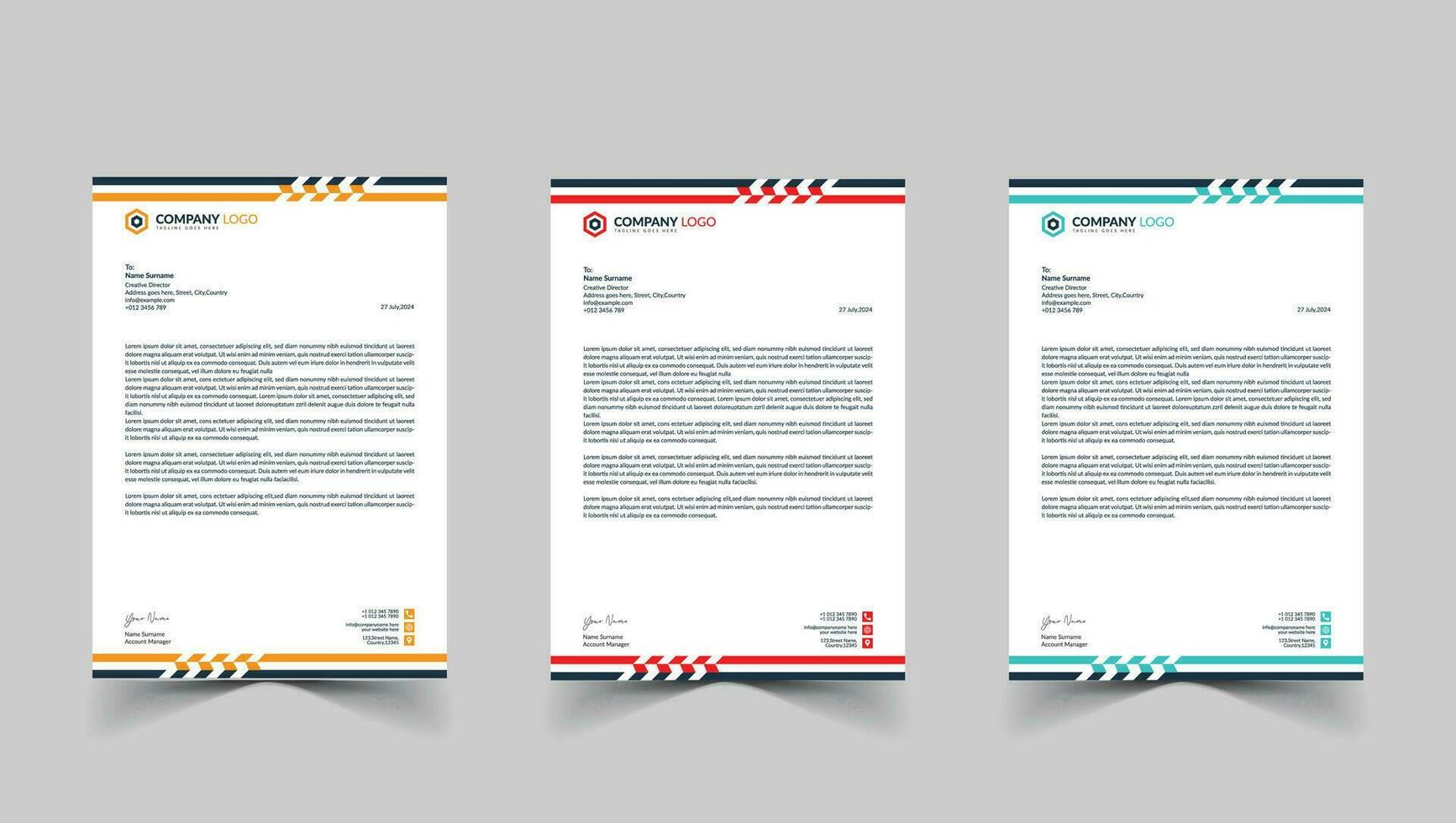 Letterhead Template Design 01 vector