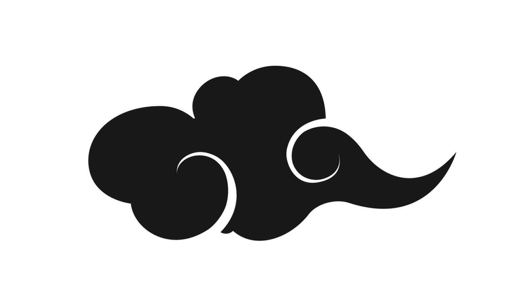 Vector chinese black clouds cartoon diary sticker 28647199 Vector Art