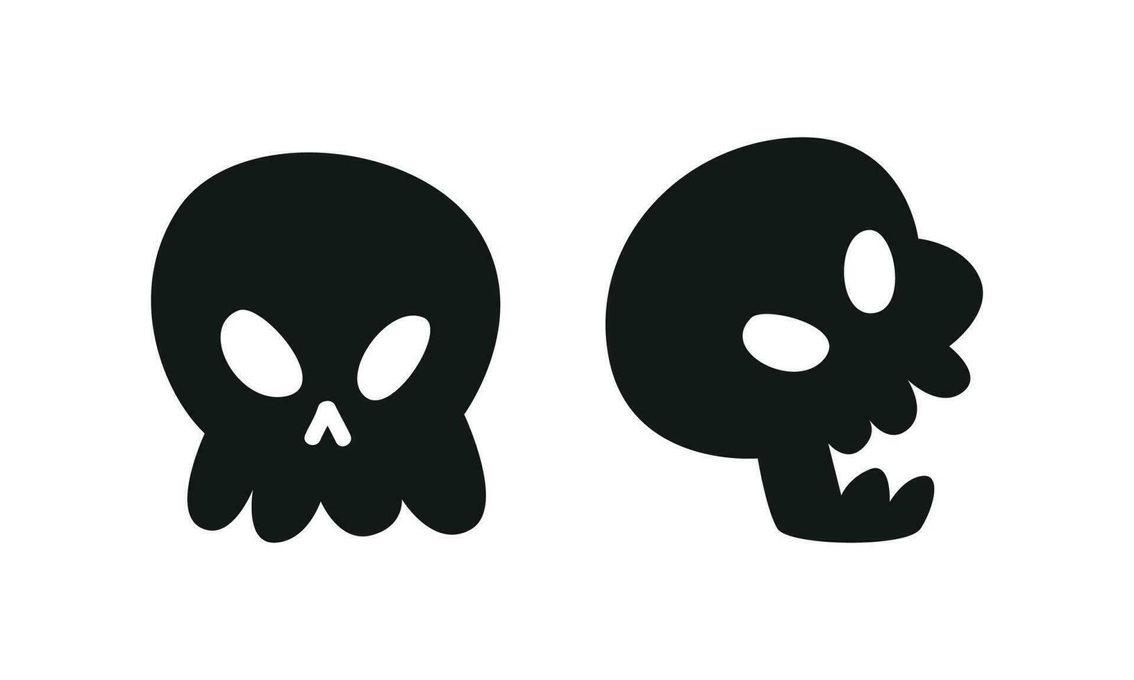 Vector halloween skull flat collection