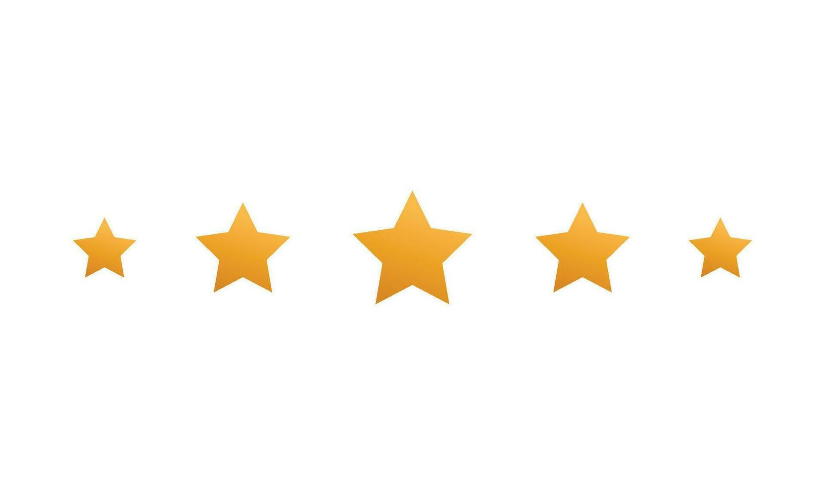 Vector five gold stars isolated on white background