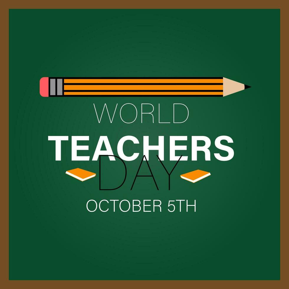 Teachers day concept greetings background with typography and books vector illustration with school equipment for social media post, flyer, banner .