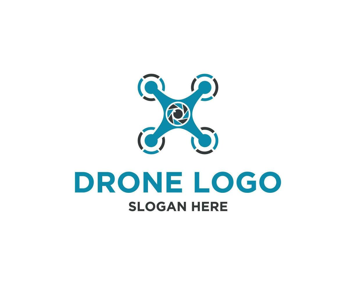 Drone service logo design modern vector template.