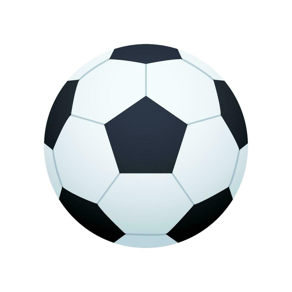 Vector soccer ball realistic white black picture