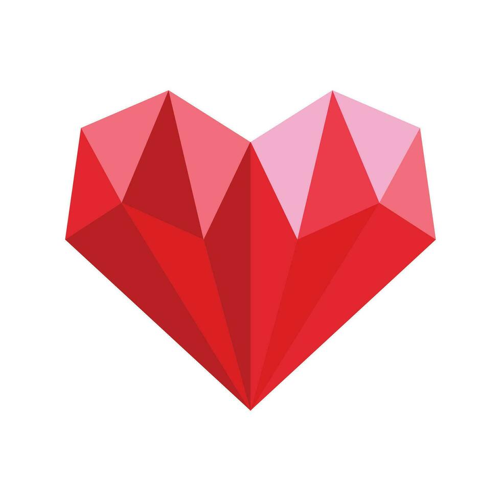 Vector polygonal heart on white background