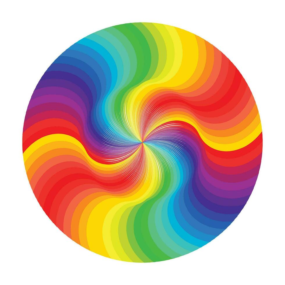 vector antecedentes de vívido arco iris de colores remolino retortijón hacia centrar