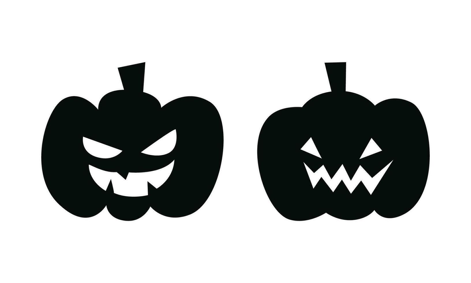 Vector halloween scary face pumpkin illustration