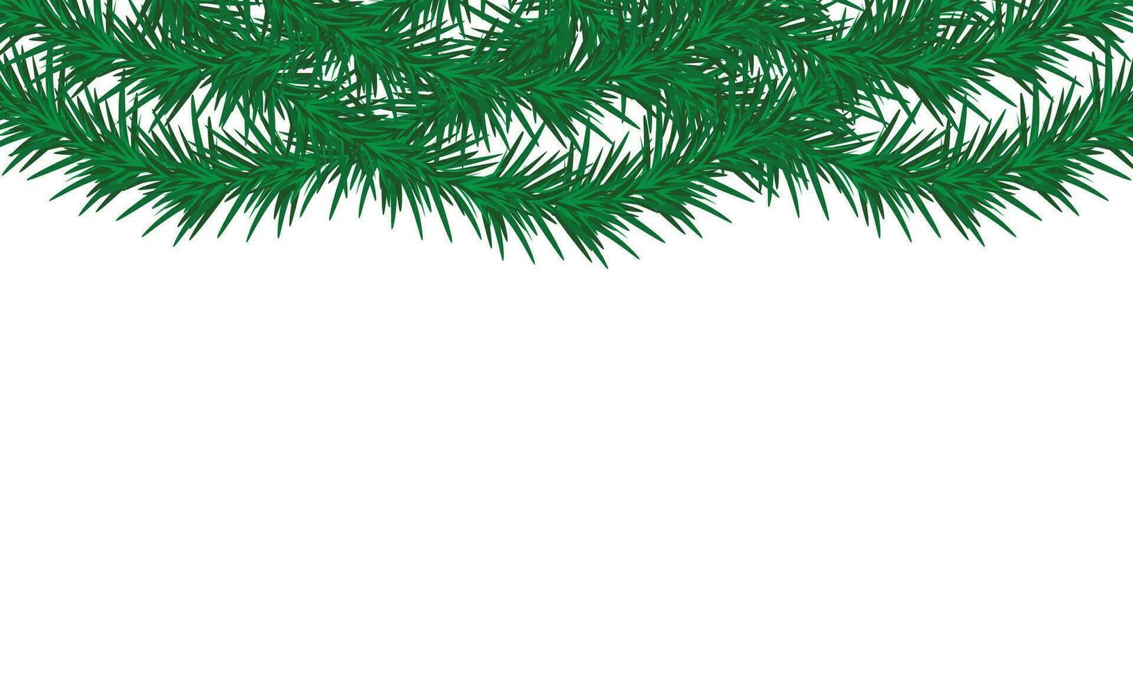 Vector pine tree branch border green fir twigs frame