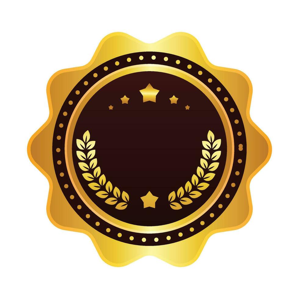 Vector golden medal red label design