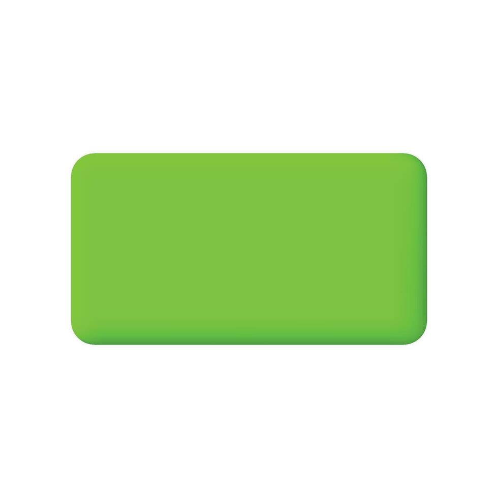 Vector 3d cute green square speech bubble icons isolated on white pastel background