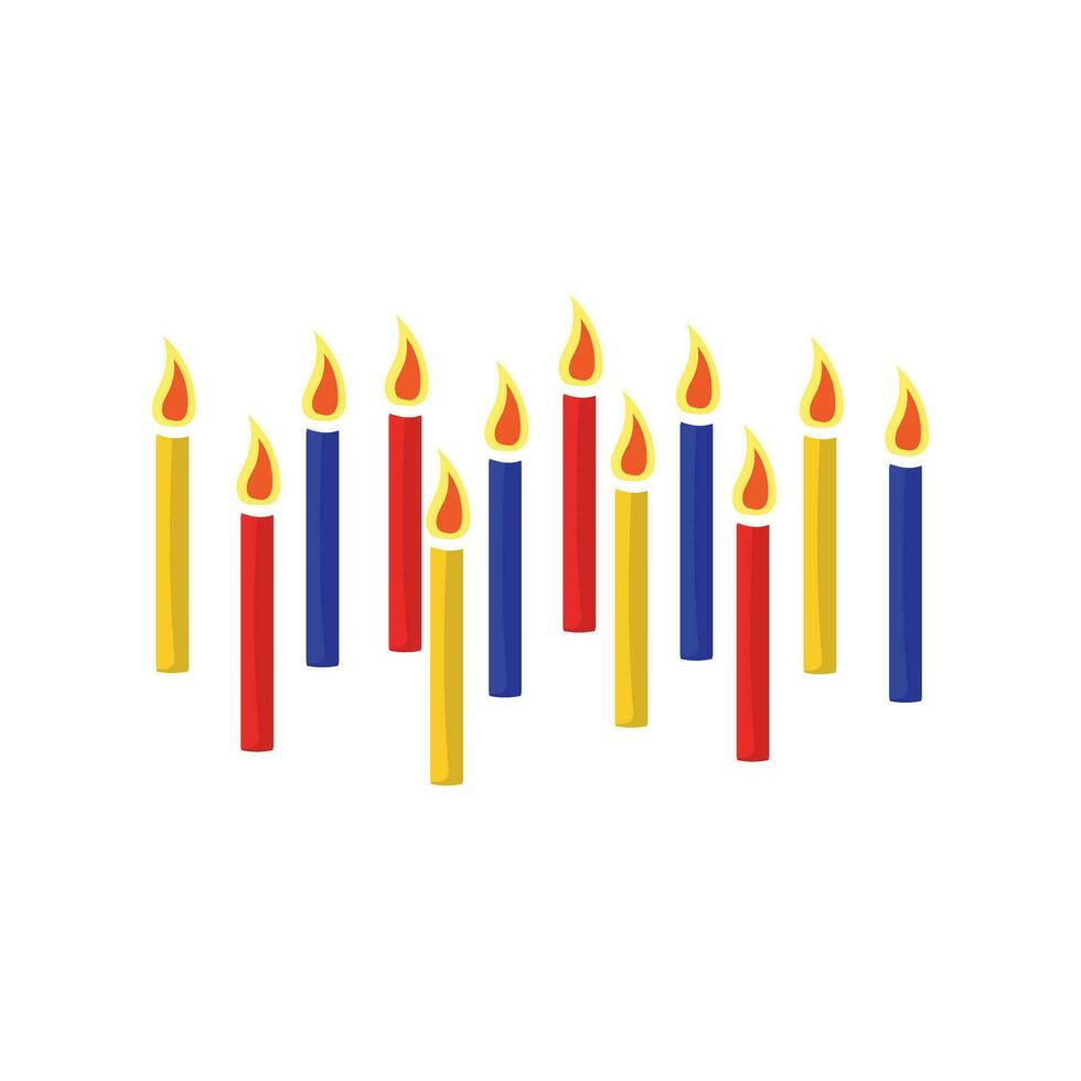 Vector birthday candles set with white background