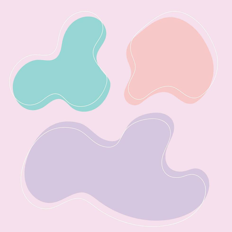Vector blob shape organic in boho style illustration set. collection abstract modern forms and liquid drop