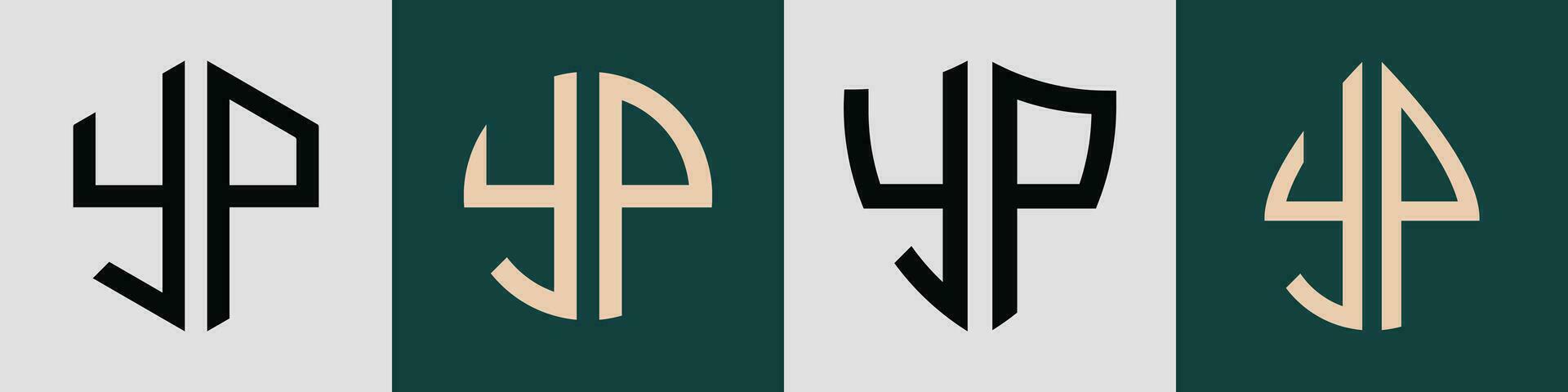 creativo sencillo inicial letras yp logo diseños manojo. vector