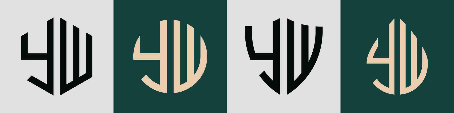Creative simple Initial Letters YW Logo Designs Bundle. vector