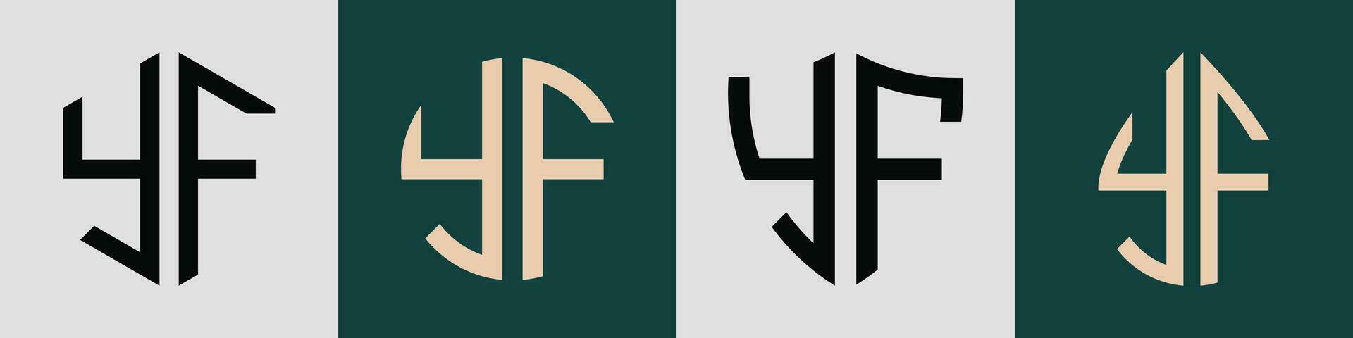 Creative simple Initial Letters YF Logo Designs Bundle. vector