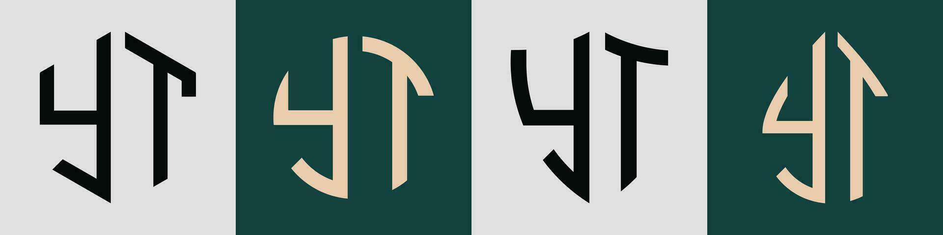 Creative simple Initial Letters YT Logo Designs Bundle. vector