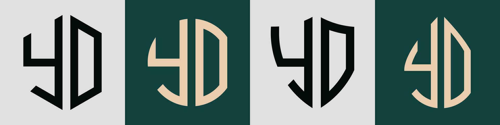 Creative simple Initial Letters YO Logo Designs Bundle. vector