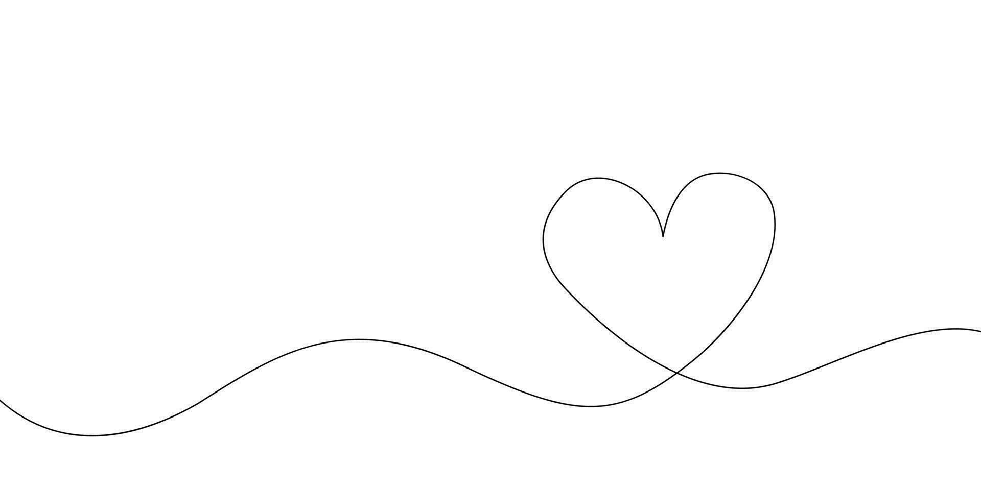 corazón y amor en vector continuo línea Arte ilustración de un romántico minimalista Boda tarjeta en un blanco antecedentes. un Boda corazón bosquejo con artístico línea diseño. vector ilustración amor Arte.