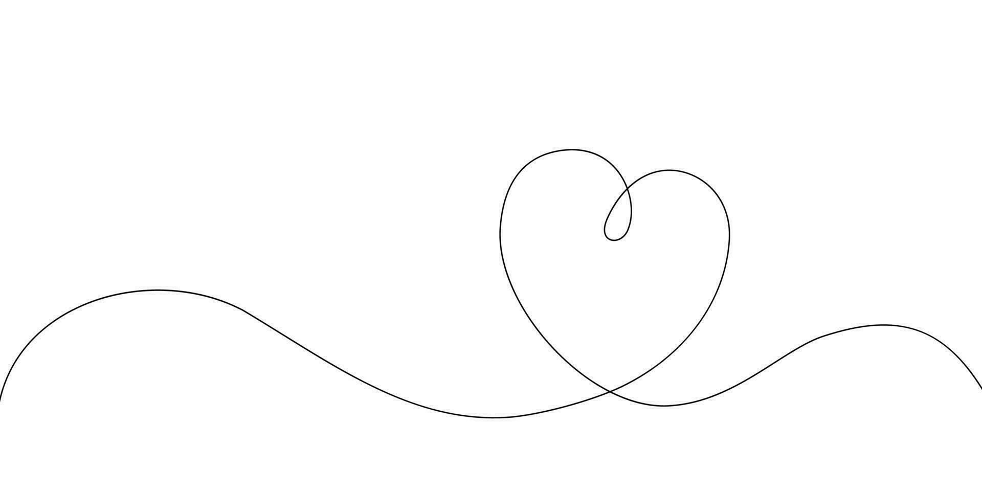 Heart and Love in Vector Continuous Line Art Illustration of a Romantic Minimalist Wedding Card on a White Background. A Wedding Heart Sketch with Artistic Line Design. Vector Illustration Love Art.