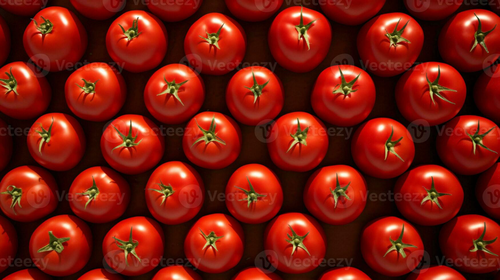 A bunch of red tomatoes on a table. The tomatoes are of different shapes and sizes, creating a visually appealing display. photo