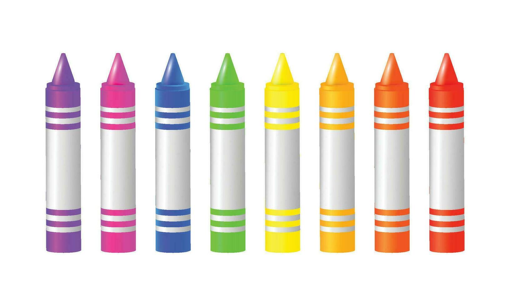 Vector realistic crayons isolated set, colored pencil, back to school