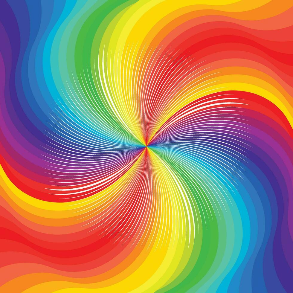 Vector rainbow coloured swirl background
