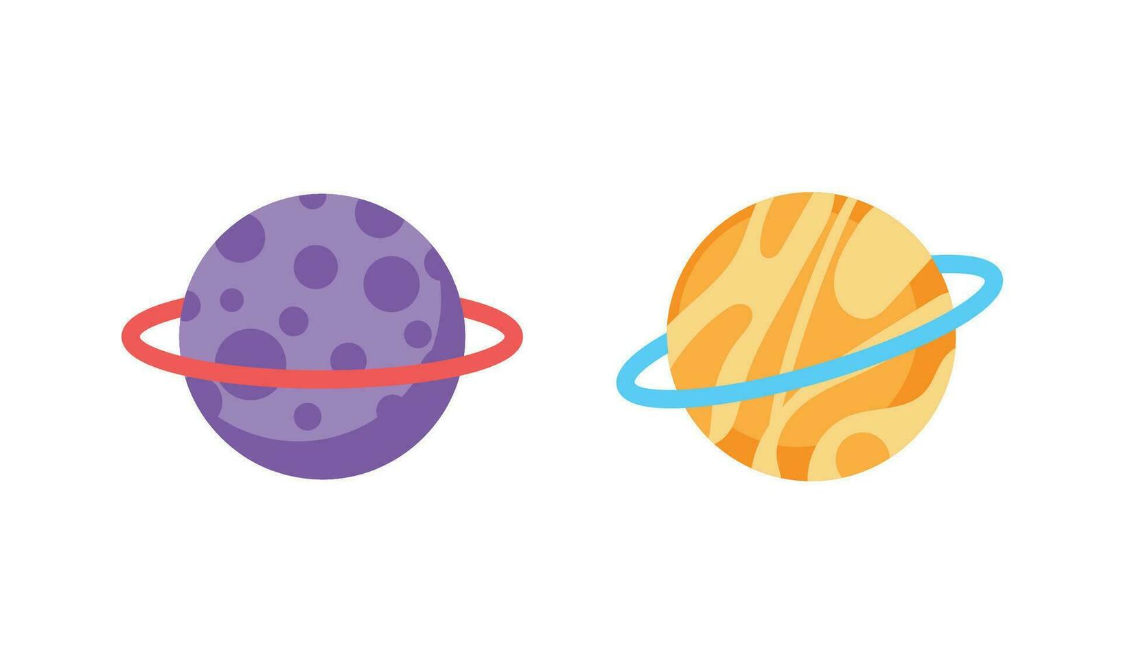 Vector set of cute hand drawn planets