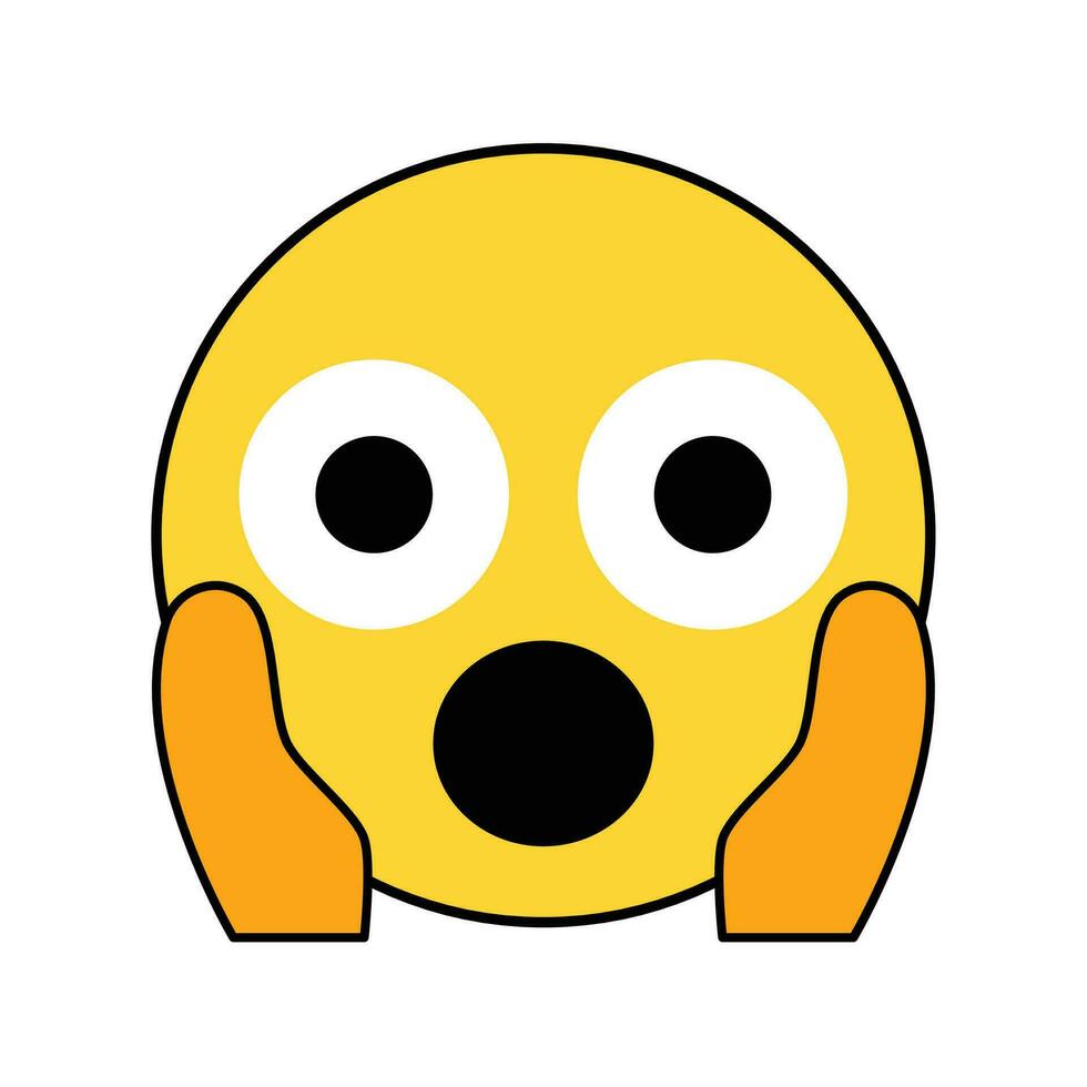 Vector flat emoticon reaction on white background