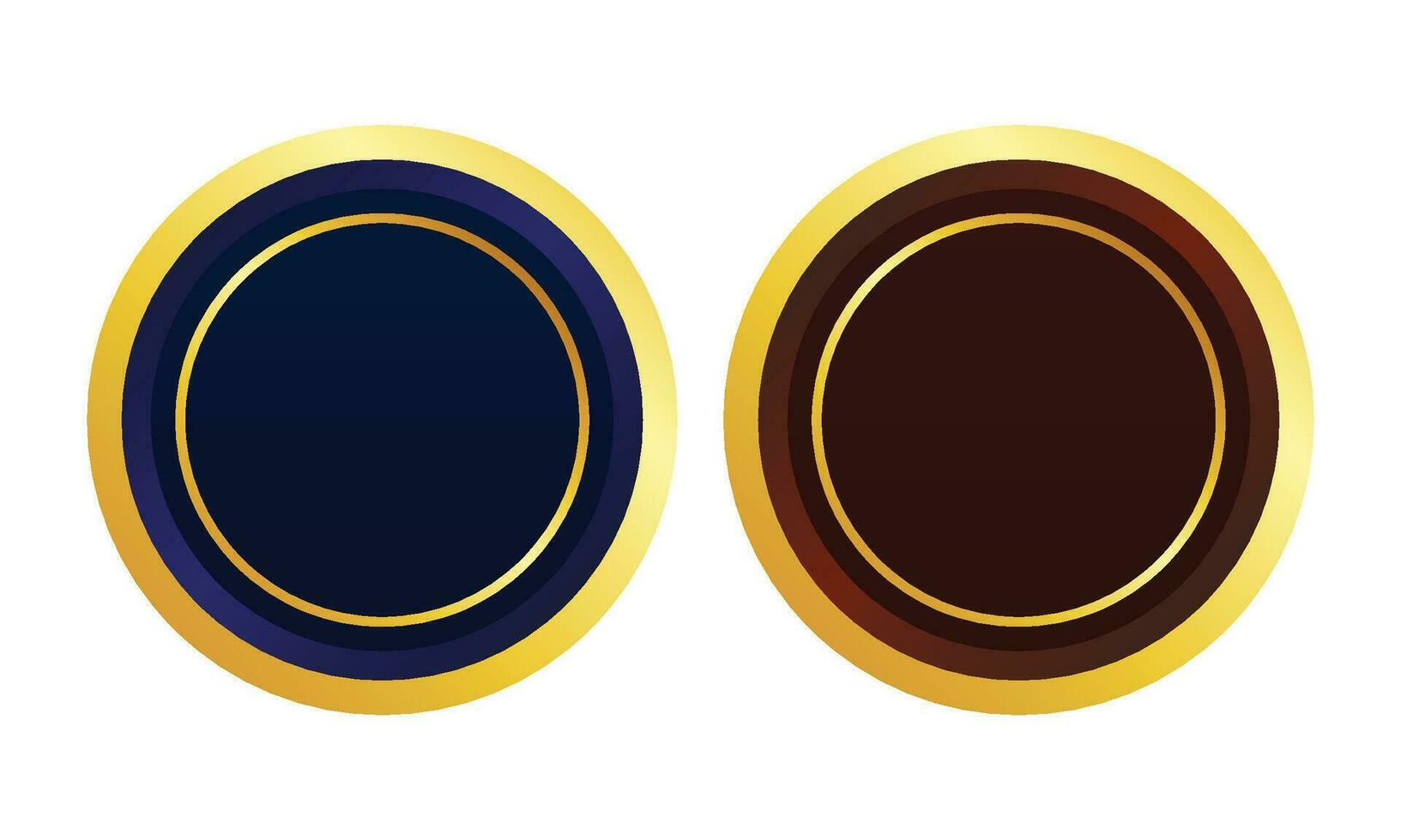 Vector set of color metallic golden buttons