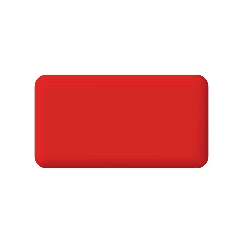 Vector 3d cute red square speech bubble icons isolated on white pastel background