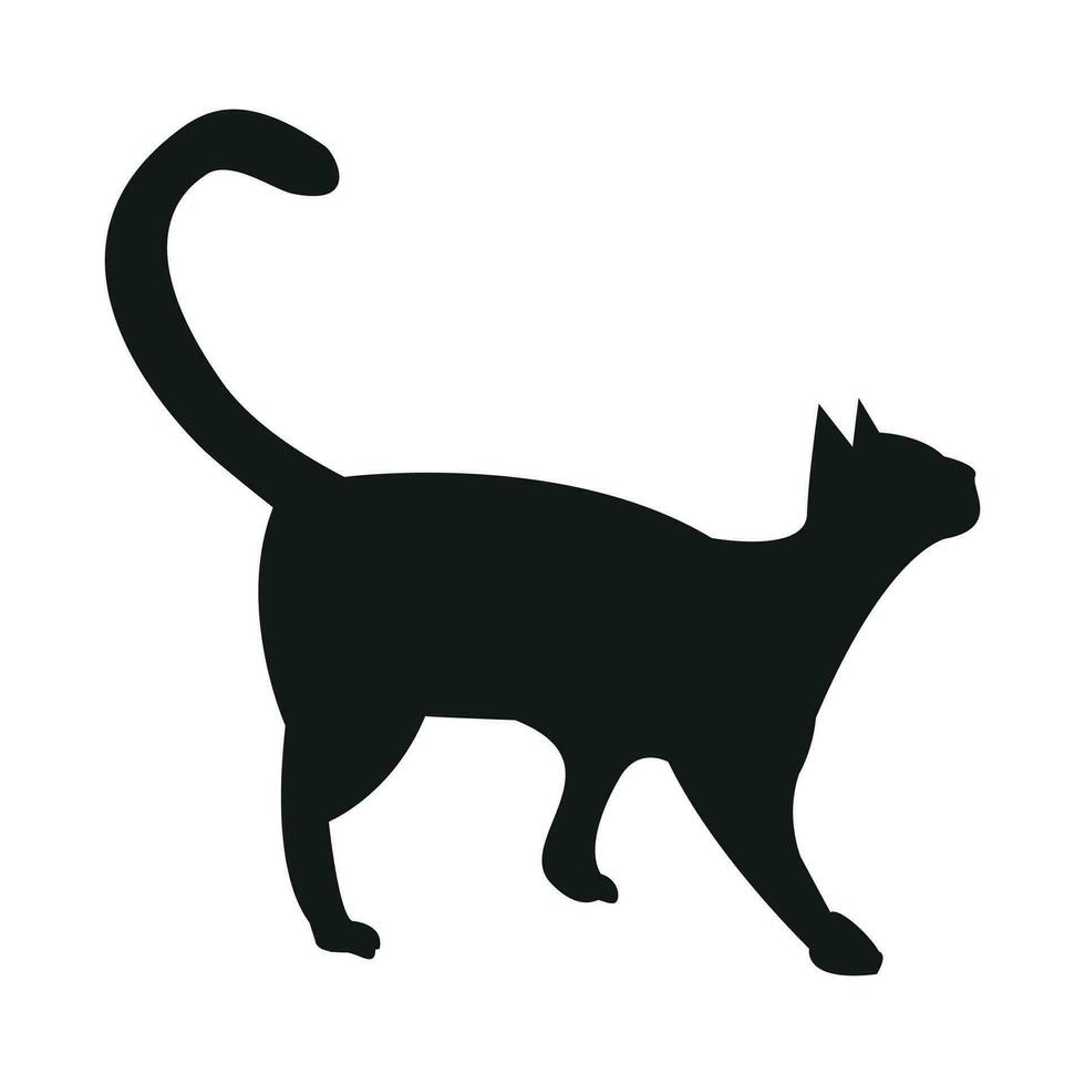 Vector isolated silhouette cat standing