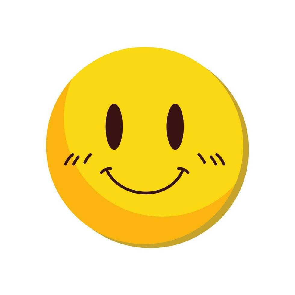 Vector happy emoji on white background
