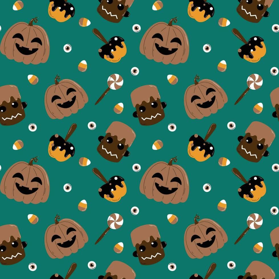 Halloween pattern in seamless style. vector
