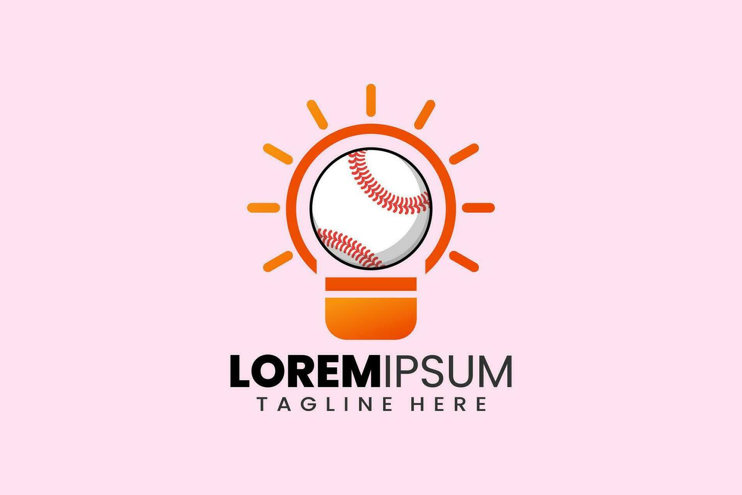 Creative ball sport bulb lamp logo template design vector