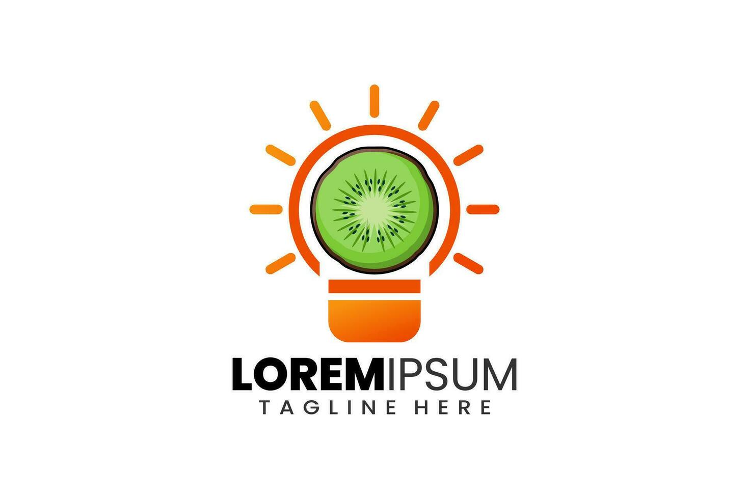 Creative kiwi bulb lamp logo template designs vector