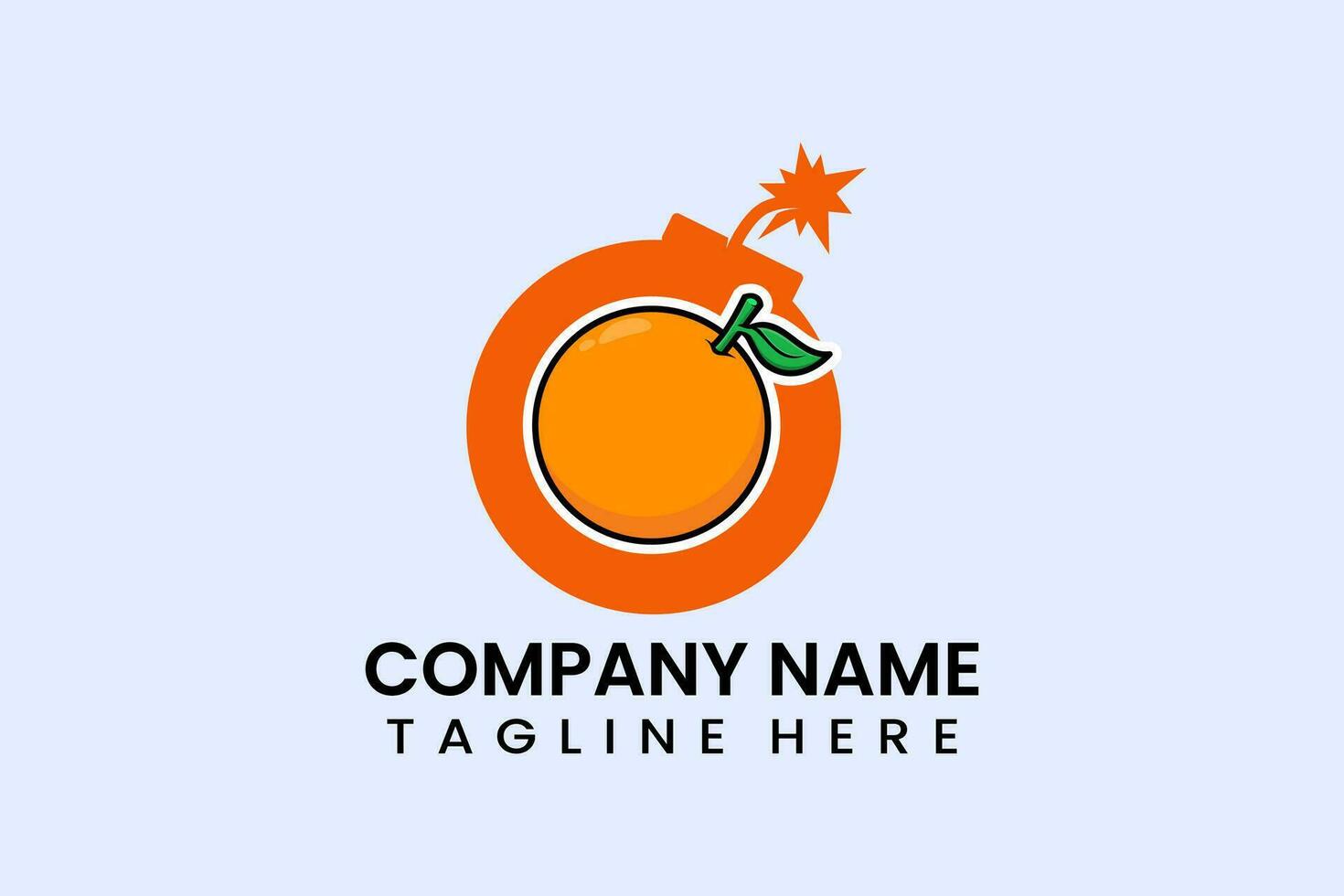Flat bomb orange fruit logo template illustration vector