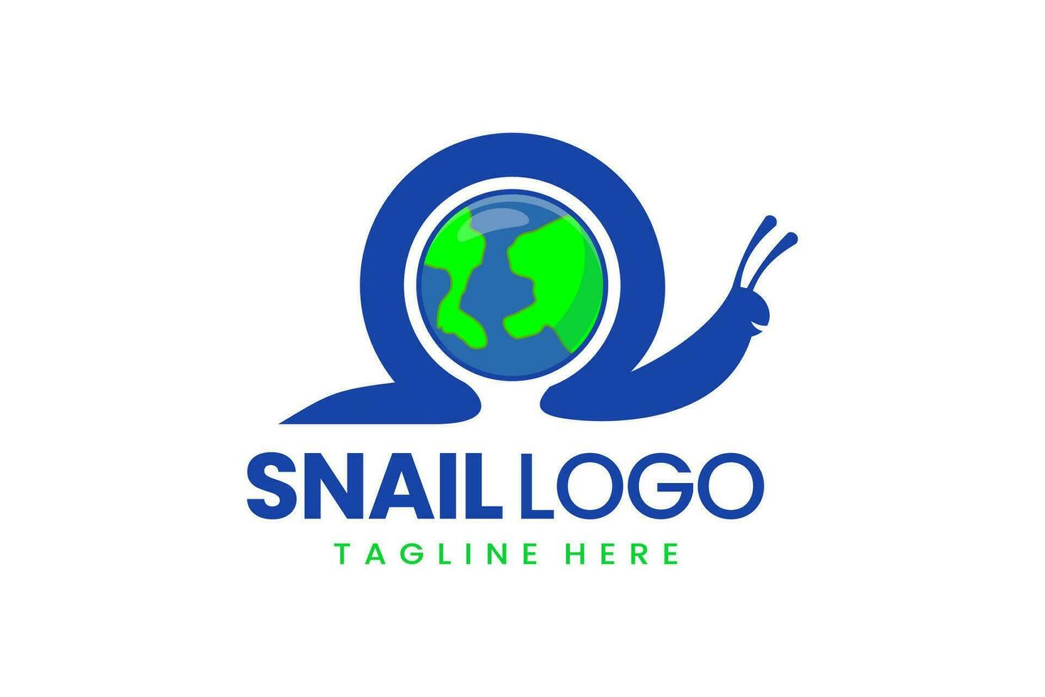 Flat modern simple logo snail earth logo template vector