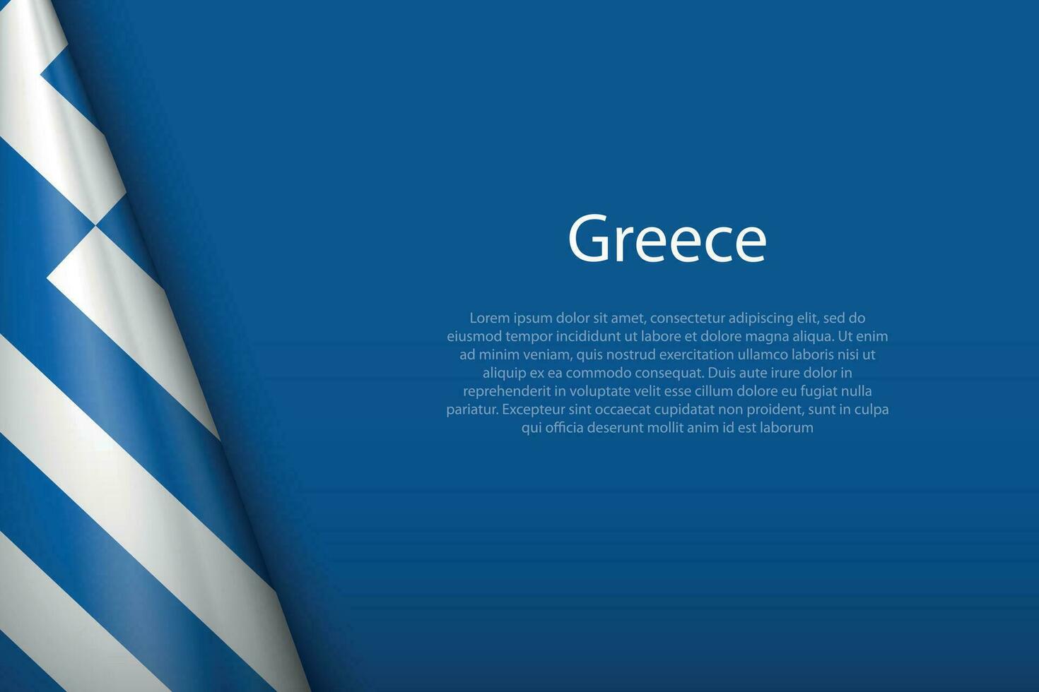 national flag Greece isolated on background with copyspace vector
