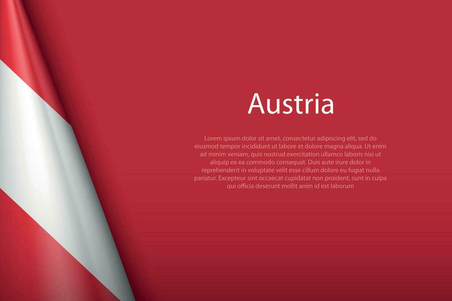 national flag Austria isolated on background with copyspace vector