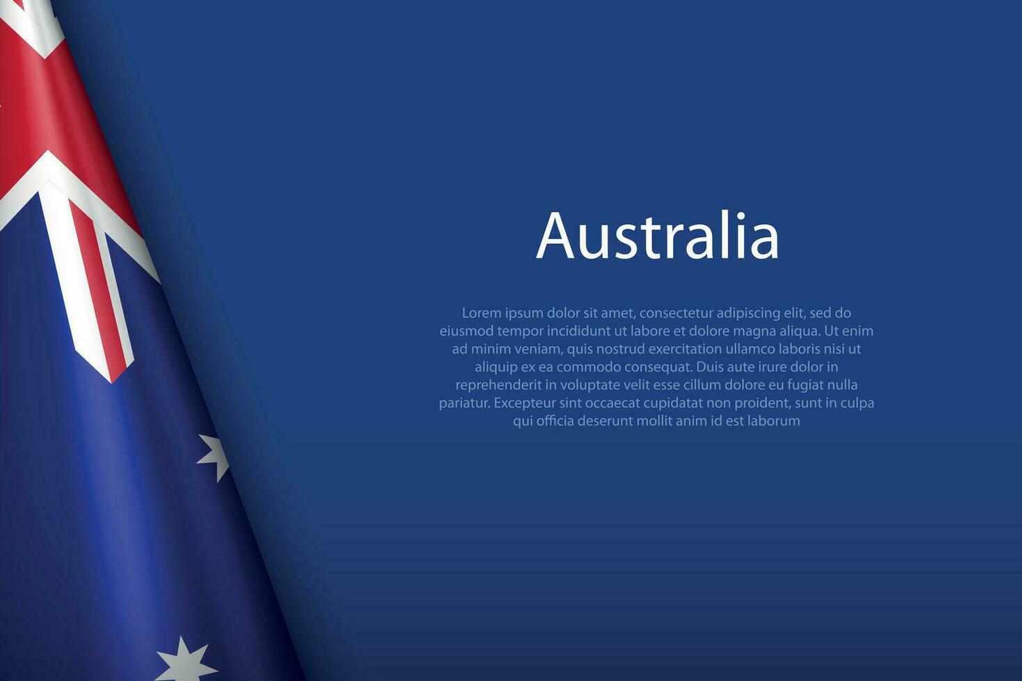 national flag Australia isolated on background with copyspace vector