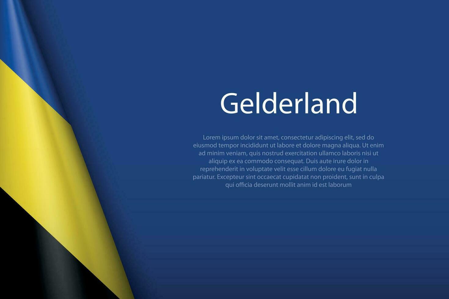 flag Gelderland, state of Netherlands, isolated on background with copyspace vector