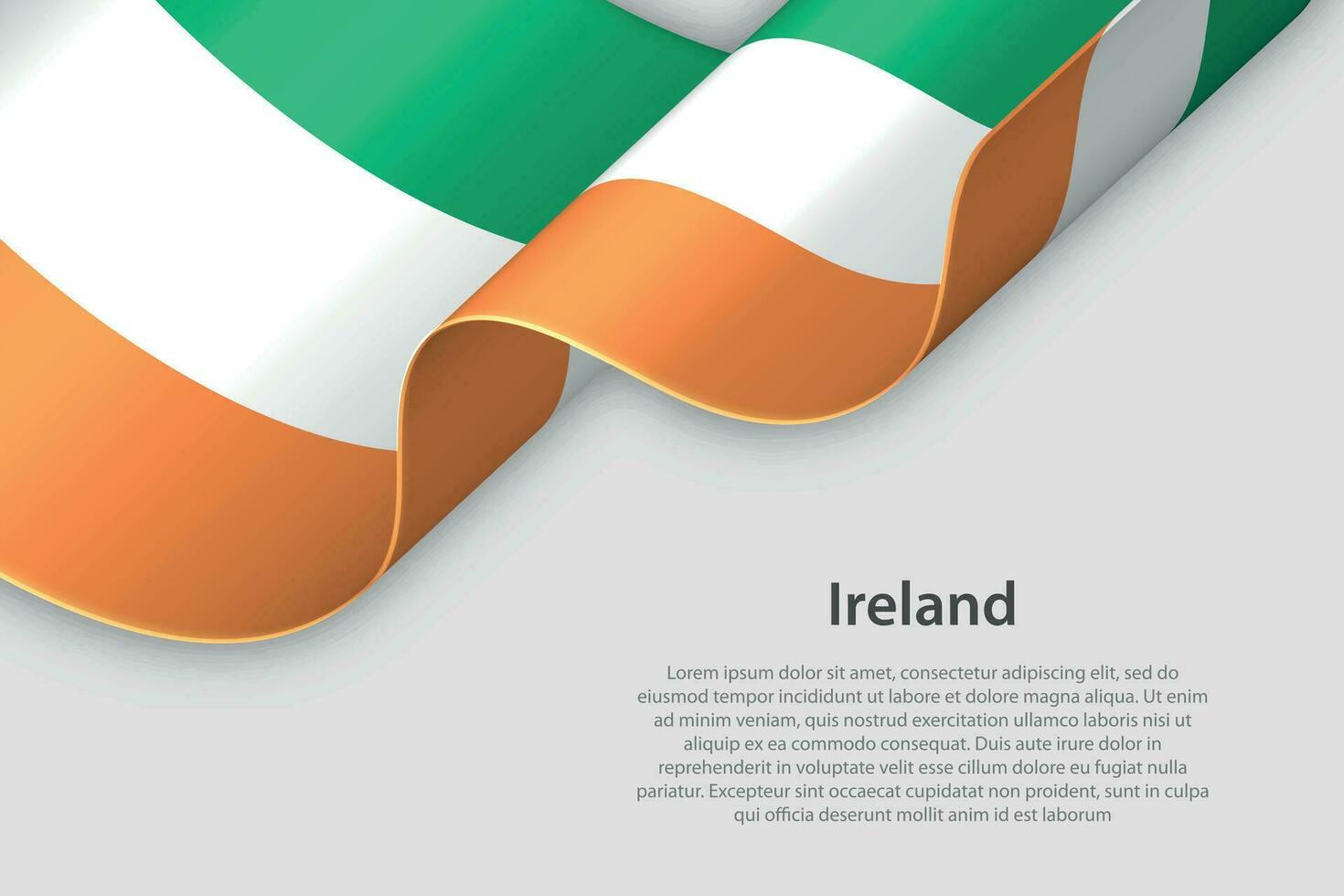 3d ribbon with national flag Ireland isolated on white background vector