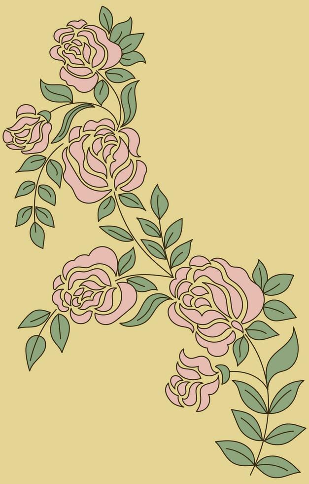 Rose pastel flower isolated rose flower ornament vector