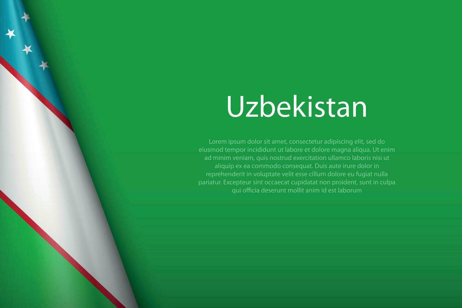 national flag Uzbekistan isolated on background with copyspace vector