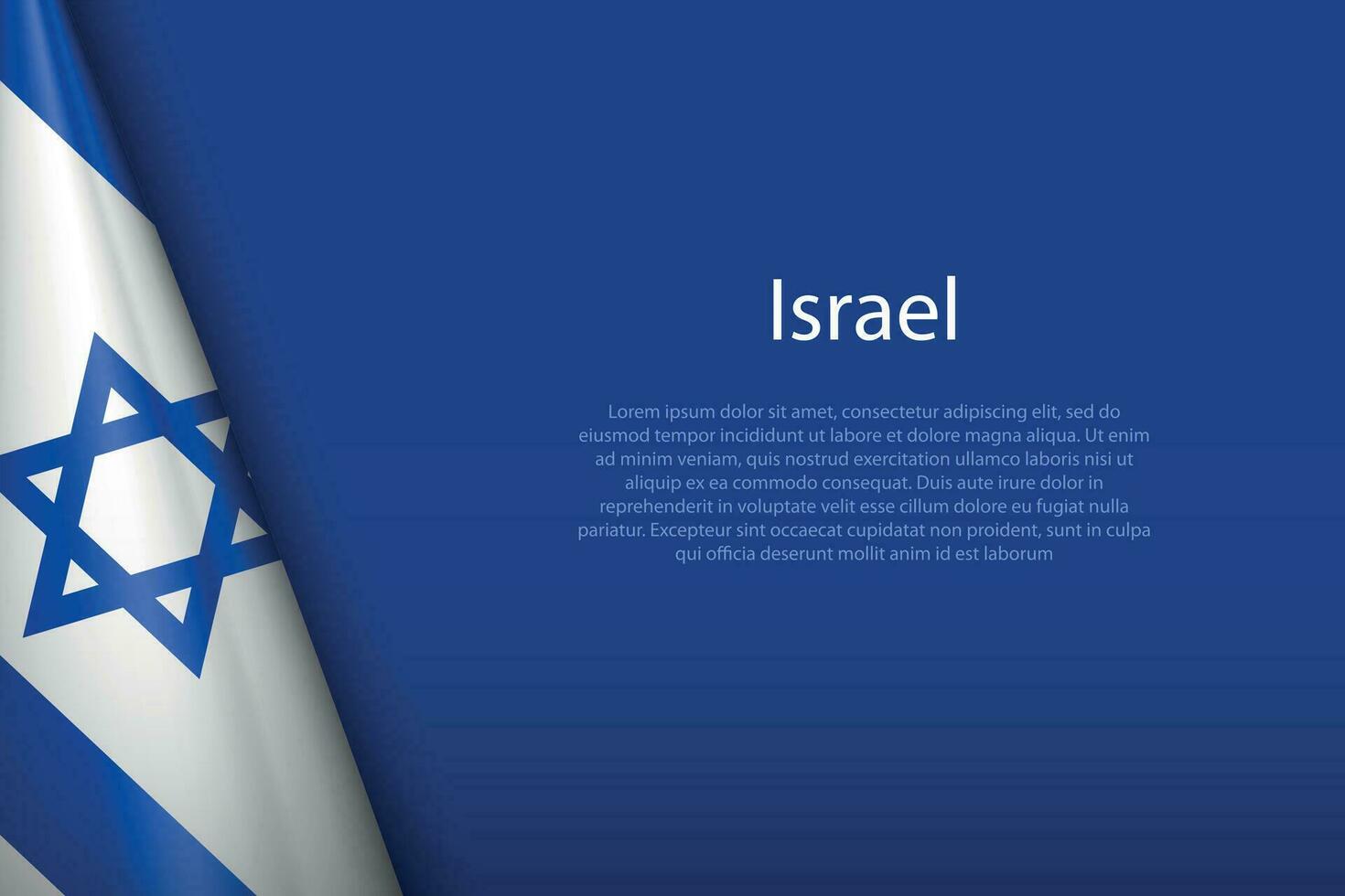 national flag Israel isolated on background with copyspace vector