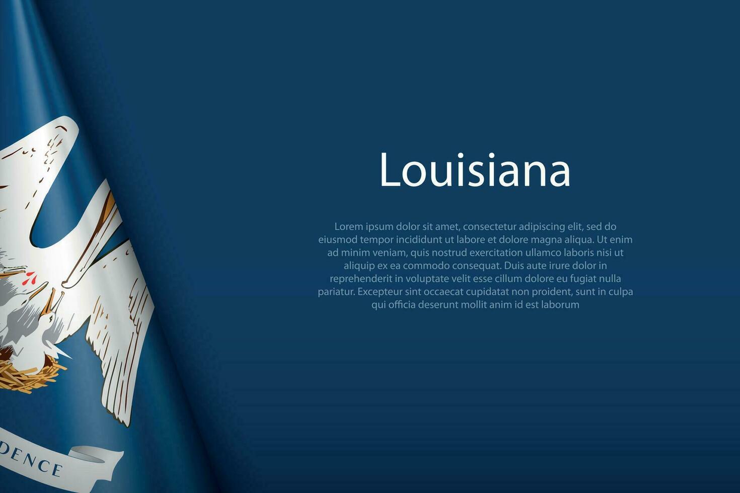 flag Louisiana, state of United States, isolated on background with copyspace vector